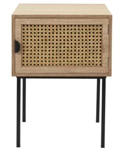 TOILINUX Lot De 2 Tables De Chevet En Cannage Et Métal Marron -Boutique Maisons du Monde lot de 2 tables de chevet en cannage et metal marron 3