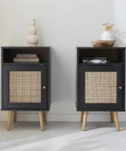 Alice's Garden Lot De 2 Tables De Chevet En Cannage Noir -Boutique Maisons du Monde lot de 2 tables de chevet en cannage noir 2