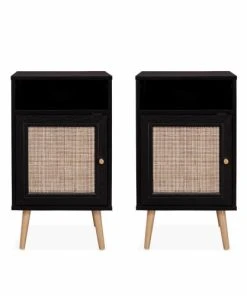 Alice's Garden Lot De 2 Tables De Chevet En Cannage Noir -Boutique Maisons du Monde lot de 2 tables de chevet en cannage noir 4