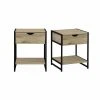 Alice's Garden Lot De 2 Tables De Chevet Industrielles Effet Bois Et Métal -Boutique Maisons du Monde lot de 2 tables de chevet industrielles effet bois et metal