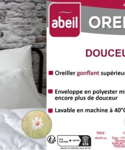Abeil Oreiller 45 X 70 Cm Polyester Ferme Blanc 650g -Boutique Maisons du Monde oreiller 45 x 70 cm polyester ferme blanc 650g 2