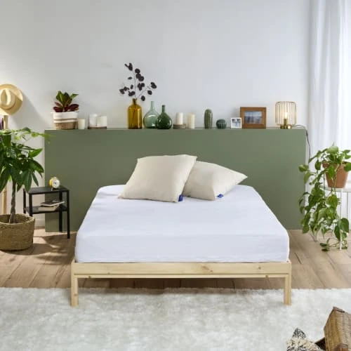 BLEU CALIN Oreiller Coton Lin 60x60cm 4 BLEU CALIN Oreiller Coton Lin 60x60cm – Image 2