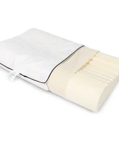 Someo Oreiller Ergonomique Latex Naturel Et Taie D'oreiller Percale 40x60
