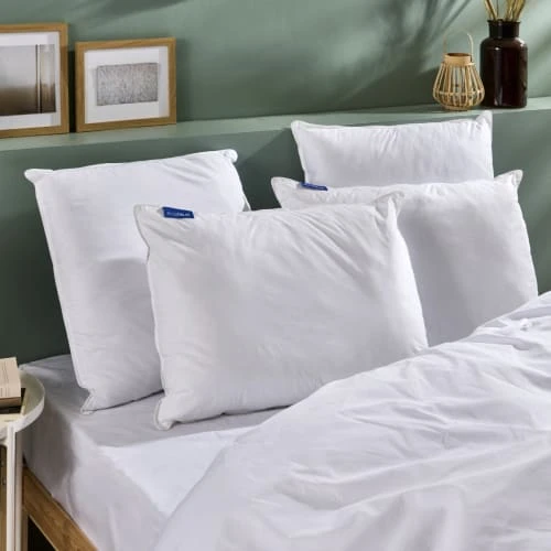 BLEU CALIN Oreiller Gonflant Confort Ferme Enveloppe Coton 65x65cm 4 BLEU CALIN Oreiller Gonflant Confort Ferme Enveloppe Coton 65x65cm – Image 2