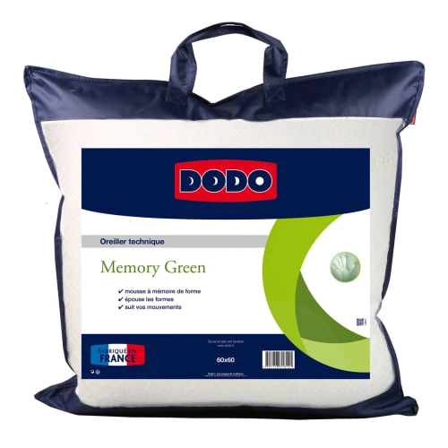 DODO Oreiller Végétal Memory Green 33x60 Cm 5 DODO Oreiller Végétal Memory Green 33x60 Cm – Image 3