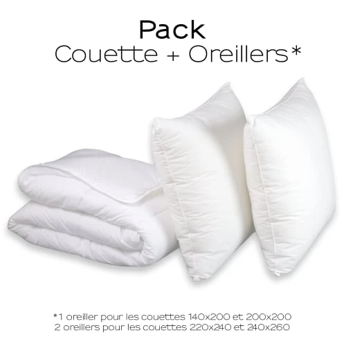 DODO Pack Couette + Oreiller(s) Enveloppe Coton Bio - Bien-être 200x200 Cm 5 DODO Pack Couette + Oreiller(s) Enveloppe Coton Bio - Bien-être 200x200 Cm – Image 3