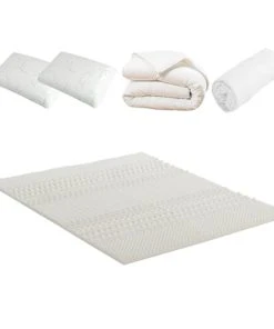 Olympe Pack Surmatelas + Protège Matelas + Couette + Oreiller 140x190