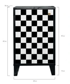 RNT By Really Nice Things Table Chevet 1 Porte Laquée Pin Massif Blanc Et Noir. -Boutique Maisons du Monde table chevet 1 porte laquee pin massif blanc et noir 4