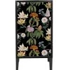 RNT By Really Nice Things Table De Bois De Pin Massif Et Imprimé Floral Sur Fond Noir Jara. -Boutique Maisons du Monde table de bois de pin massif et imprime floral sur fond noir jara