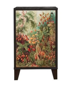 RNT By Really Nice Things Table De Chevet En Pin Massif Avec Imprimé Tropical Jungle. -Boutique Maisons du Monde table de bois pin massif avec imprime floral multicouleur malasia william
