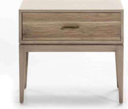 Thai Natura Table De Chever 1 Tiroir En Bois Clair Cérusé 5 Thai Natura Table De Chever 1 Tiroir En Bois Clair Cérusé – Image 3