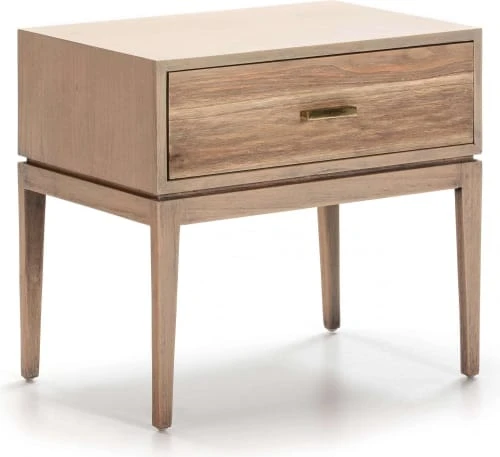 Thai Natura Table De Chever 1 Tiroir En Bois Clair Cérusé 3 Thai Natura Table De Chever 1 Tiroir En Bois Clair Cérusé