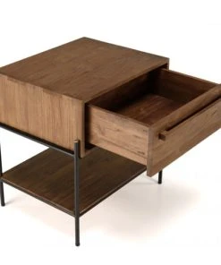 MACABANE Table De Chevet 1 Niche Bois De Teck Recyclé -Boutique Maisons du Monde table de chevet 1 niche bois de teck recycle 5