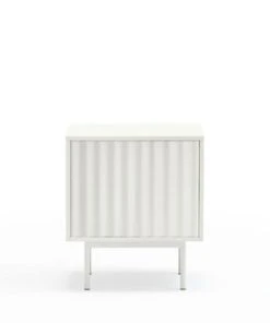 TEULAT Table De Chevet 1 Porte 2 Tiroirs En Bois Blanc