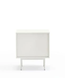 TEULAT Table De Chevet 1 Porte 2 Tiroirs En Bois Blanc -Boutique Maisons du Monde table de chevet 1 porte 2 tiroirs en bois blanc 3