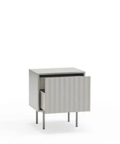 TEULAT Table De Chevet 1 Porte 2 Tiroirs En Bois Gris Clair -Boutique Maisons du Monde table de chevet 1 porte 2 tiroirs en bois gris clair 3