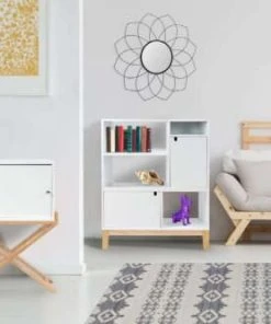 ReCollection Table De Chevet 1 Porte Couleur Blanc Et Bois Clair -Boutique Maisons du Monde table de chevet 1 porte couleur blanc et bois clair 1