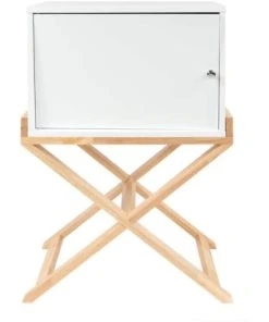 ReCollection Table De Chevet 1 Porte Couleur Blanc Et Bois Clair -Boutique Maisons du Monde table de chevet 1 porte couleur blanc et bois clair 2