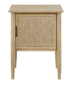 Maisons Du Monde Table De Chevet 1 Porte En Bois De Manguier Et Sisal Beige