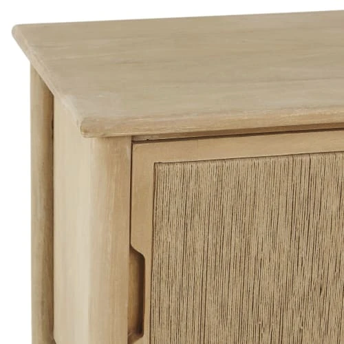 Maisons Du Monde Table De Chevet 1 Porte En Bois De Manguier Et Sisal Beige 5 Maisons Du Monde Table De Chevet 1 Porte En Bois De Manguier Et Sisal Beige – Image 3