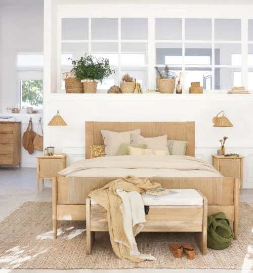 Maisons Du Monde Table De Chevet 1 Porte En Bois De Manguier Et Sisal Beige 6 Maisons Du Monde Table De Chevet 1 Porte En Bois De Manguier Et Sisal Beige – Image 4