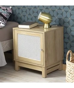 Casame Table De Chevet 1 Porte Façade Rotin -Boutique Maisons du Monde table de chevet 1 porte facade rotin 1