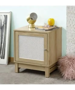 Casame Table De Chevet 1 Porte Façade Rotin -Boutique Maisons du Monde table de chevet 1 porte facade rotin 3