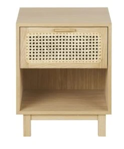 Maisons Du Monde Table De Chevet 1 Tiroir 1 Niche Et Cannage En Rotin Beige