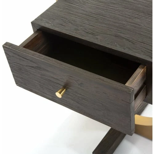 Thai Natura Table De Chevet 1 Tiroir Bois Et Métal Doré 6 Thai Natura Table De Chevet 1 Tiroir Bois Et Métal Doré – Image 4