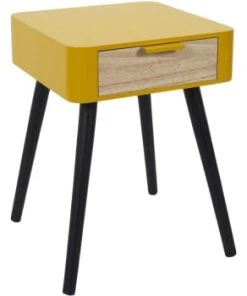 The Home Deco Factory Table De Chevet 1 Tiroir Bois Jaune -Boutique Maisons du Monde table de chevet 1 tiroir bois jaune zoran