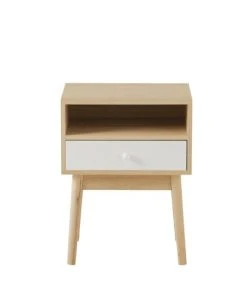 Maisons Du Monde Table De Chevet 1 Tiroir Coloris Blanc Et Naturel