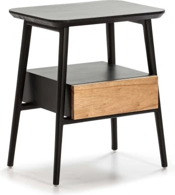 Thai Natura Table De Chevet 1 Tiroir Couleur Noir Et Bois Clair 6 Thai Natura Table De Chevet 1 Tiroir Couleur Noir Et Bois Clair – Image 4