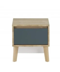Meubletmoi Table De Chevet 1 Tiroir Décor Chêne Et Bleu -Boutique Maisons du Monde table de chevet 1 tiroir decor chene et bleu 2