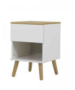Meubles & Design Table De Chevet 1 Tiroir En Bois Blanc -Boutique Maisons du Monde table de chevet 1 tiroir en bois blanc 2