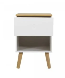 Meubles & Design Table De Chevet 1 Tiroir En Bois Blanc -Boutique Maisons du Monde table de chevet 1 tiroir en bois blanc 3