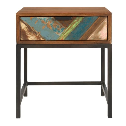 Rendez Vous Déco Table De Chevet 1 Tiroir En Bois D'acacia Et Bois Recyclé 3 Rendez Vous Déco Table De Chevet 1 Tiroir En Bois D'acacia Et Bois Recyclé