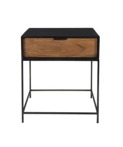 Rendez Vous Déco Table De Chevet 1 Tiroir En Bois D'acacia Et Métal Noir