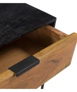 Rendez Vous Déco Table De Chevet 1 Tiroir En Bois D'acacia Et Métal Noir 12 Rendez Vous Déco Table De Chevet 1 Tiroir En Bois D'acacia Et Métal Noir -Boutique Maisons du Monde table de chevet 1 tiroir en bois d acacia et metal noir 4