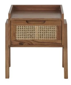 Maisons Du Monde Table De Chevet 1 Tiroir En Bois D'acacia Massif Et Cannage En Rotin