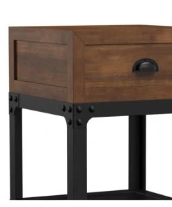 Rendez Vous Déco Table De Chevet 1 Tiroir En Bois De Cèdre Recyclé Et Métal -Boutique Maisons du Monde table de chevet 1 tiroir en bois de cedre recycle et metal 1