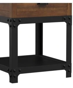 Rendez Vous Déco Table De Chevet 1 Tiroir En Bois De Cèdre Recyclé Et Métal -Boutique Maisons du Monde table de chevet 1 tiroir en bois de cedre recycle et metal 3