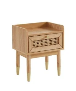 Drawer Table De Chevet 1 Tiroir En Bois Et Cannage Bois Clair -Boutique Maisons du Monde table de chevet 1 tiroir en bois et cannage bois clair 2
