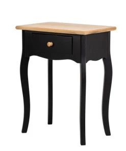 Nordlys Table De Chevet 1 Tiroir En Bois Noir