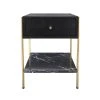 Rendez Vous Déco Table De Chevet 1 Tiroir En Bois Noir Et Métal Doré
