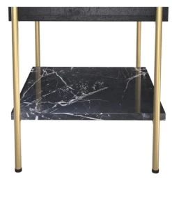 Rendez Vous Déco Table De Chevet 1 Tiroir En Bois Noir Et Métal Doré -Boutique Maisons du Monde table de chevet 1 tiroir en bois noir et metal dore 4