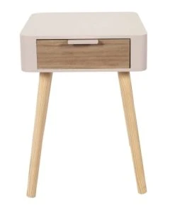 TOILINUX Table De Chevet 1 Tiroir En Mdf Rose -Boutique Maisons du Monde table de chevet 1 tiroir en mdf rose 4