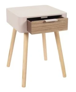 TOILINUX Table De Chevet 1 Tiroir En Mdf Rose -Boutique Maisons du Monde table de chevet 1 tiroir en mdf rose 7