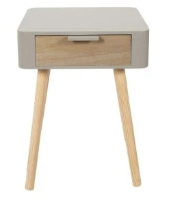 TOILINUX Table De Chevet 1 Tiroir En Mdf Taupe -Boutique Maisons du Monde table de chevet 1 tiroir en mdf taupe 4
