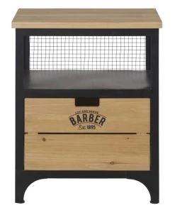 Maisons Du Monde Table De Chevet 1 Tiroir En Sapin Massif Et Métal Noir