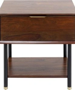 Kare Design Table De Chevet 1 Tiroir En Sheesham Massif
